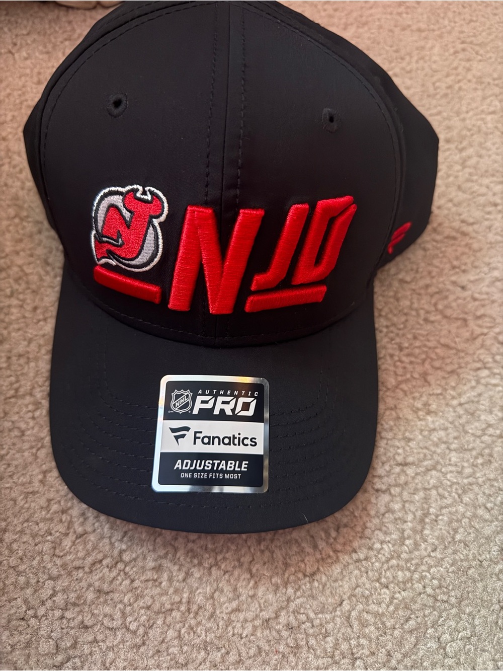 Fanatics Black and Red Hockey Cap
